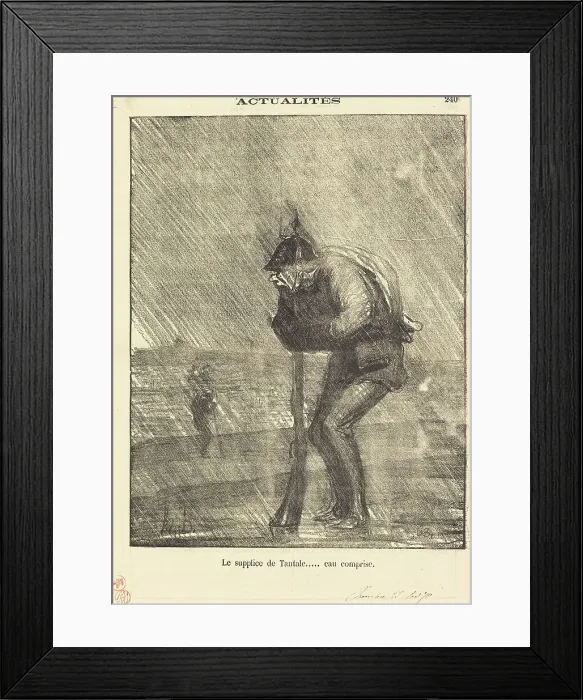 Framed Print : Le supplice de tantale... eau comprise, 1870. Creator: Honore Daumier Framed Print : Le supplice de tantale... eau comprise, 1870. Creator: Honore Daumier