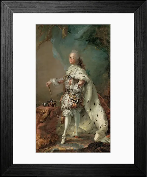 Framed Print : Portrait of Frederik V in Anointment Robe, 1748-1751. Creator: Carl Gustaf Pilo Framed Print : Portrait of Frederik V in Anointment Robe, 1748-1751. Creator: Carl Gustaf Pilo