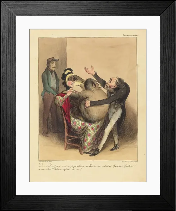 Framed Print : Dieu de Dieu! mais c'est un pppolisson... 1836. Creator: Honore Daumier Framed Print : Dieu de Dieu! mais c'est un pppolisson... 1836. Creator: Honore Daumier