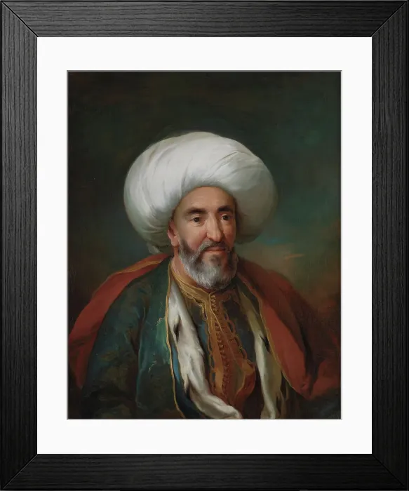 Framed Print : Portrait of Mahmud Agas, Ambassador of Tripolis, 1757. Creator: Carl Gustaf Pilo Framed Print : Portrait of Mahmud Agas, Ambassador of Tripolis, 1757. Creator: Carl Gustaf Pilo