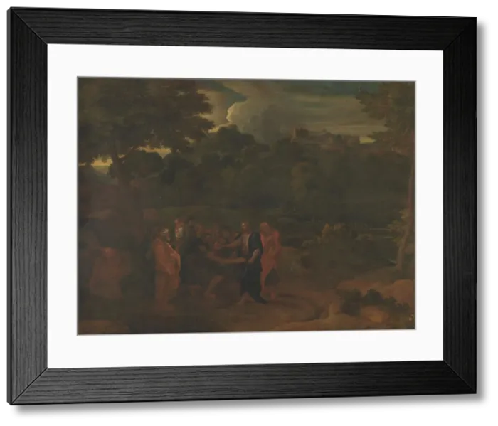 Framed Print : The Healing of the Two Blind Men at Jericho, 1600-1699. Creator: Nicolas Poussin Framed Print : The Healing of the Two Blind Men at Jericho, 1600-1699. Creator: Nicolas Poussin