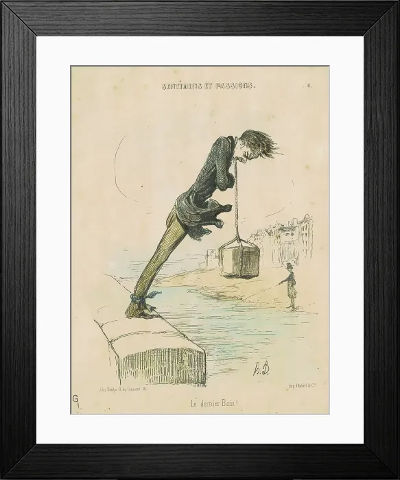 Framed Print : Le dernier bain!, 19th century. Creator: Honore Daumier Framed Print : Le dernier bain!, 19th century. Creator: Honore Daumier