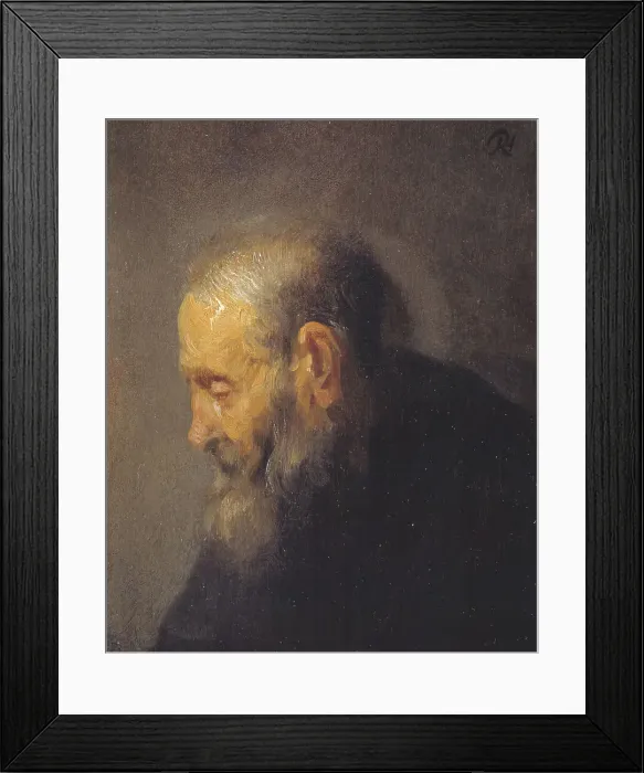 Framed Print : Study of an Old Man in Profile, 1628-1632. Creator: Rembrandt Harmensz van Rijn Framed Print : Study of an Old Man in Profile, 1628-1632. Creator: Rembrandt Harmensz van Rijn