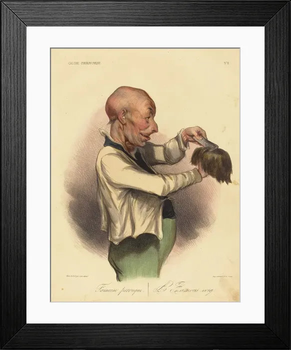 Framed Print : Fameuse perruque, 1836. Creator: Honore Daumier Framed Print : Fameuse perruque, 1836. Creator: Honore Daumier