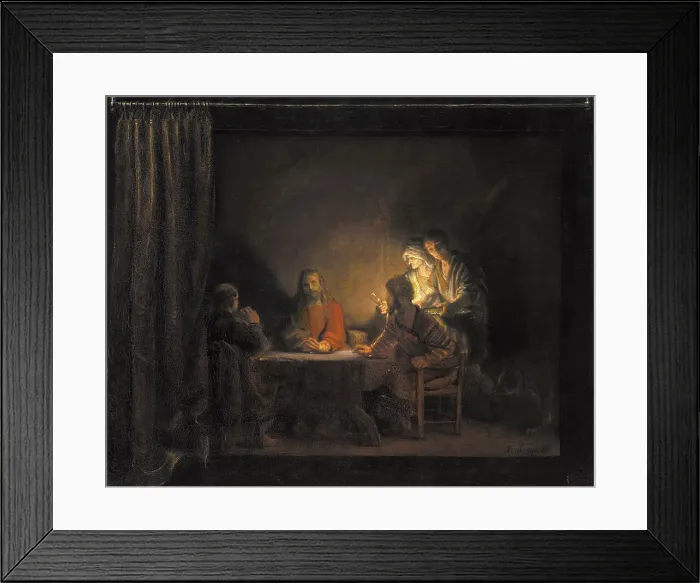 Framed Print : Supper at Emmaus, 1648. Creator: Rembrandt Harmensz van Rijn Framed Print : Supper at Emmaus, 1648. Creator: Rembrandt Harmensz van Rijn