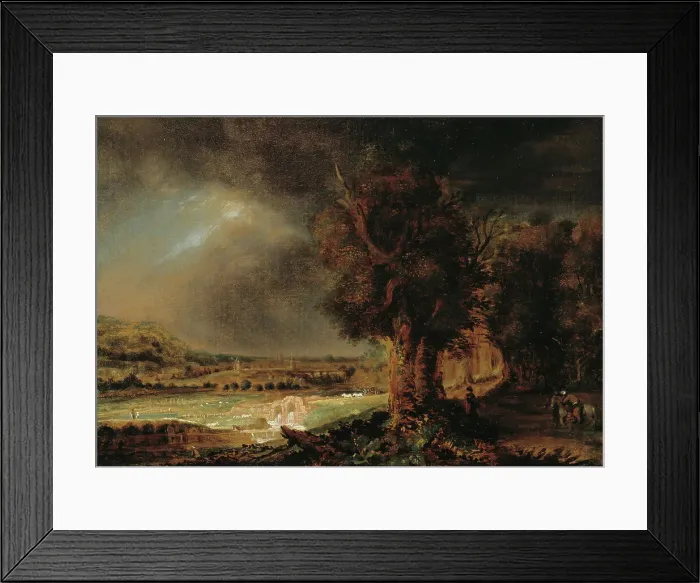 Framed Print : Landscape with the Good Samaritan, 1700-1799. Creator: Rembrandt Harmensz van Rijn Framed Print : Landscape with the Good Samaritan, 1700-1799. Creator: Rembrandt Harmensz van Rijn