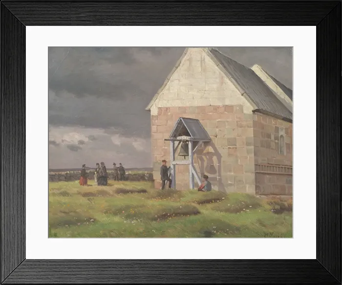 Framed Print : A Storm Brewing behind a Village Church, Jutland, 1893-1896. Creator: Hans Smidth Framed Print : A Storm Brewing behind a Village Church, Jutland, 1893-1896. Creator: Hans Smidth