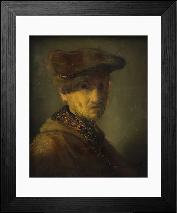 Framed Print : Man with a Hat. (Portrait of Rembrandt's Father), 1629. Creator: Rembrandt Harmensz van Rijn Framed Print : Man with a Hat. (Portrait of Rembrandt's Father), 1629. Creator: Rembrandt Harmensz van Rijn