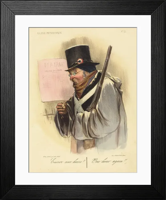 Framed Print : Encore une heure!!, 1837. Creator: Honore Daumier Framed Print : Encore une heure!!, 1837. Creator: Honore Daumier