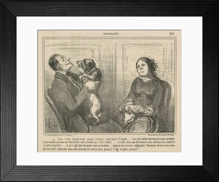Framed Print : Vous voila maintenant passe citoyen, 19th century. Creator: Honore Daumier Framed Print : Vous voila maintenant passe citoyen, 19th century. Creator: Honore Daumier