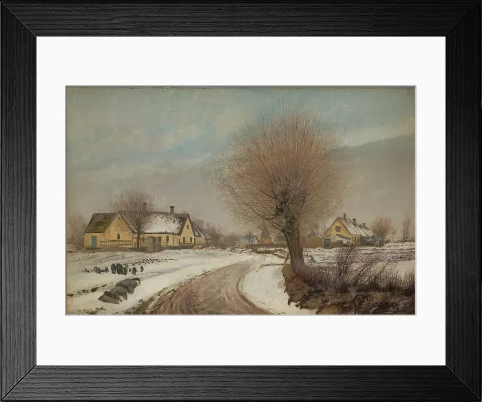 Framed Print : A Sealand Village. Winter, 1906. Creator: Laurits Andersen Ring Framed Print : A Sealand Village. Winter, 1906. Creator: Laurits Andersen Ring