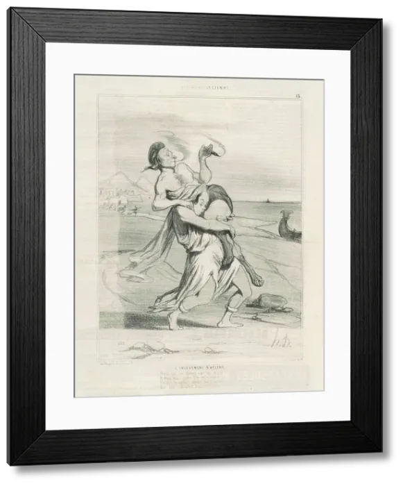 Framed Print : L'enlevement d'Hélène, 19th century. Creator: Honore Daumier Framed Print : L'enlevement d'Hélène, 19th century. Creator: Honore Daumier