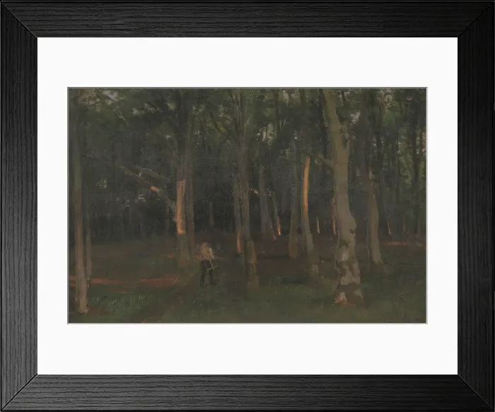 Framed Print : Forest at sunset, 1889. Creator: Hans Smidth Framed Print : Forest at sunset, 1889. Creator: Hans Smidth