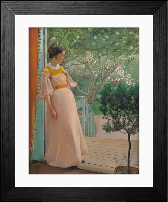 Framed Print : At the French Windows. The Artist's Wife, 1897. Creator: Laurits Andersen Ring Framed Print : At the French Windows. The Artist's Wife, 1897. Creator: Laurits Andersen Ring