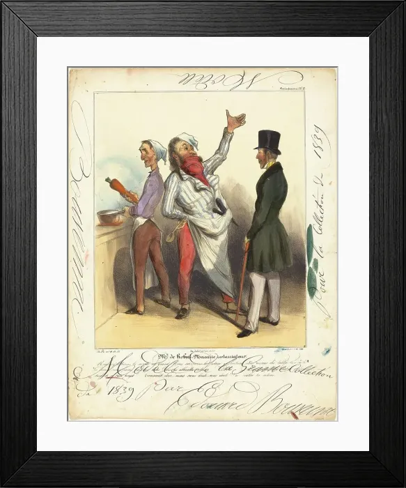 Framed Print : Mr. de Robert Macaire Restaurateur, 1836. Creators: Honore Daumier, Edouard Bouvenne Framed Print : Mr. de Robert Macaire Restaurateur, 1836. Creators: Honore Daumier, Edouard Bouvenne
