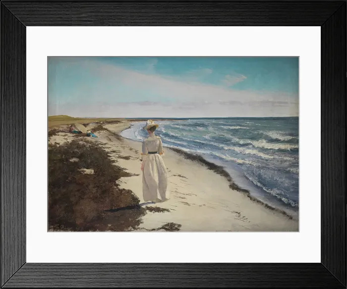 Framed Print : Lady at Karrebæksminde Beach, Zealand, 1898. Creator: Laurits Andersen Ring Framed Print : Lady at Karrebæksminde Beach, Zealand, 1898. Creator: Laurits Andersen Ring