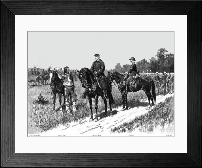 Framed Print : The United States Army: Field Dress of the Officers and Men. 1891. Creator: Rufus Fairchild Zogbaum Framed Print : The United States Army: Field Dress of the Officers and Men. 1891. Creator: Rufus Fairchild Zogbaum