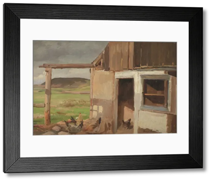 Framed Print : House with manor house, 1818-1918. Creator: Hans Smidth Framed Print : House with manor house, 1818-1918. Creator: Hans Smidth