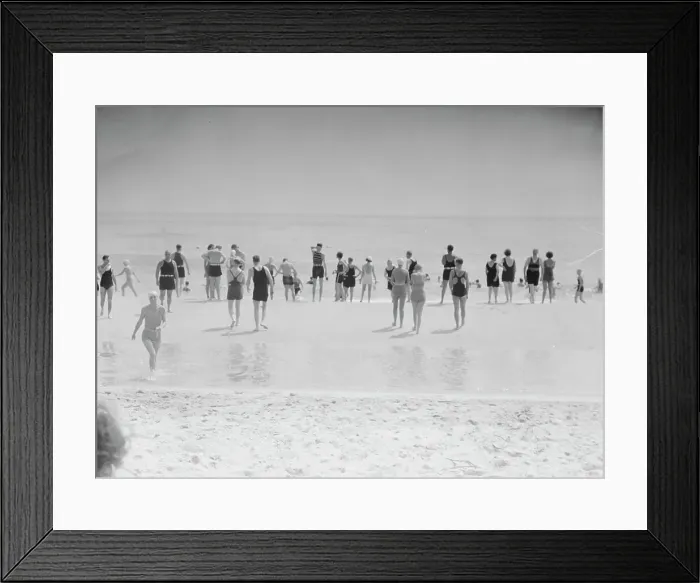 Framed Print : Beach scene, East Hampton, Long Island, between 1933 and 1942. Creator: Arnold Genthe Framed Print : Beach scene, East Hampton, Long Island, between 1933 and 1942. Creator: Arnold Genthe