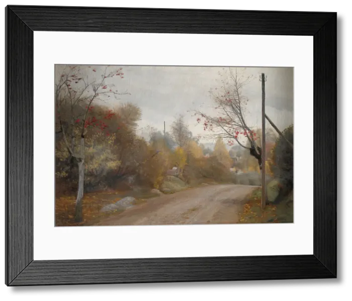 Framed Print : The Road at Mogenstrup, Zealand. Autumn, 1888. Creator: Laurits Andersen Ring Framed Print : The Road at Mogenstrup, Zealand. Autumn, 1888. Creator: Laurits Andersen Ring
