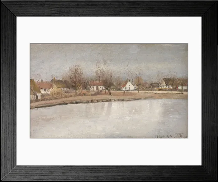 Framed Print : The Village Pond at Ring, Zealand, 1890. Creator: Laurits Andersen Ring Framed Print : The Village Pond at Ring, Zealand, 1890. Creator: Laurits Andersen Ring