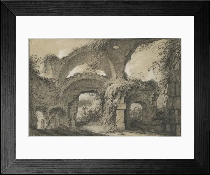 Framed Print : Arches of the Larger Baths at Hadrian's Villa, c. 1748. Creator: Charles Michel-Ange Challe Framed Print : Arches of the Larger Baths at Hadrian's Villa, c. 1748. Creator: Charles Michel-Ange Challe