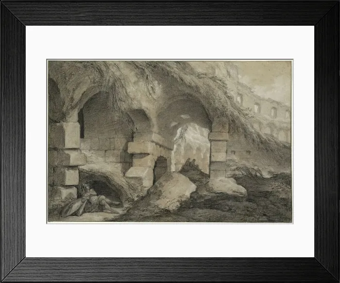Framed Print : The Interior of the Colosseum, c. 1745. Creator: Charles Michel-Ange Challe Framed Print : The Interior of the Colosseum, c. 1745. Creator: Charles Michel-Ange Challe