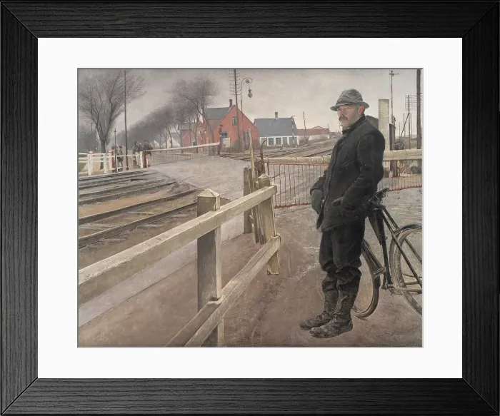 Framed Print : Waiting for the Train. Level Crossing by Roskilde Highway, 1914. Creator: Laurits Andersen Ring Framed Print : Waiting for the Train. Level Crossing by Roskilde Highway, 1914. Creator: Laurits Andersen Ring