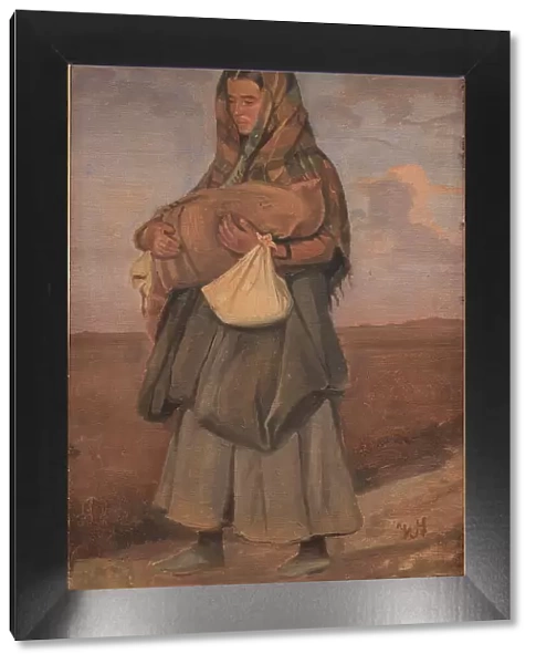 Tater woman with her child on the heath, 1854-1917. Creator: Hans Smidth