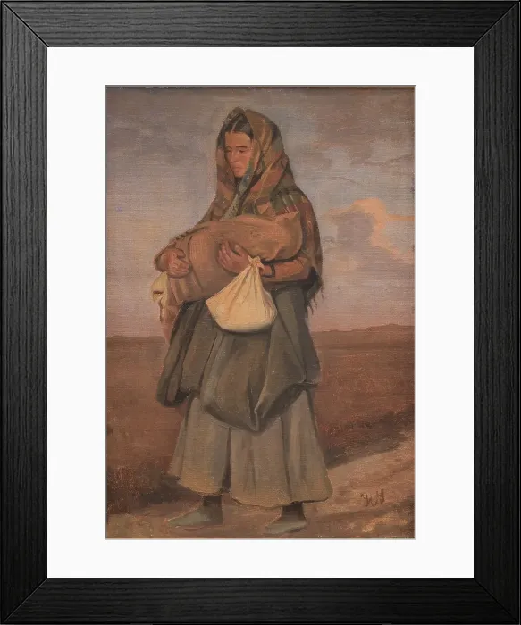 Framed Print : Tater woman with her child on the heath, 1854-1917. Creator: Hans Smidth Framed Print : Tater woman with her child on the heath, 1854-1917. Creator: Hans Smidth