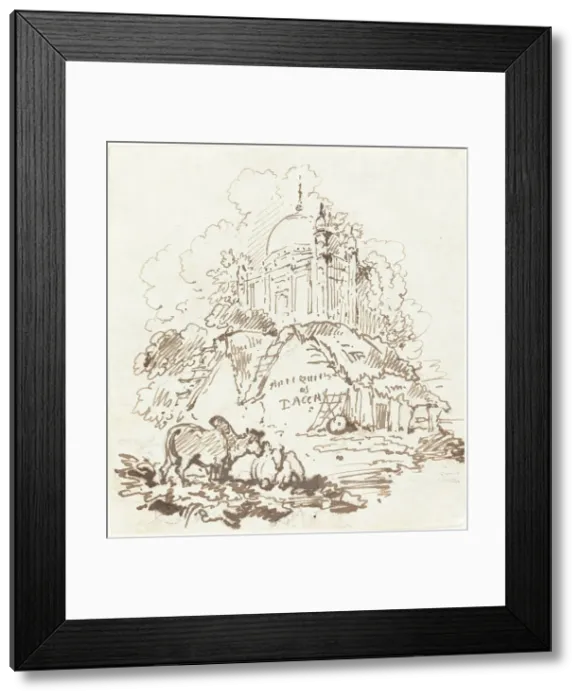 Framed Print : Antiquities of Dacca, 1814 / 1827. Creator: George Chinnery