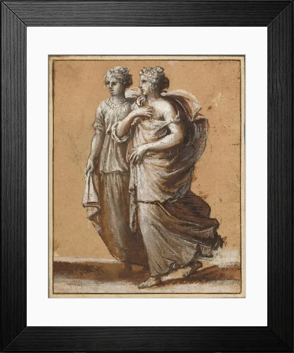 Framed Print : Two Women in Classical Dress, mid-1640s. Creator: Claude Lorrain Framed Print : Two Women in Classical Dress, mid-1640s. Creator: Claude Lorrain