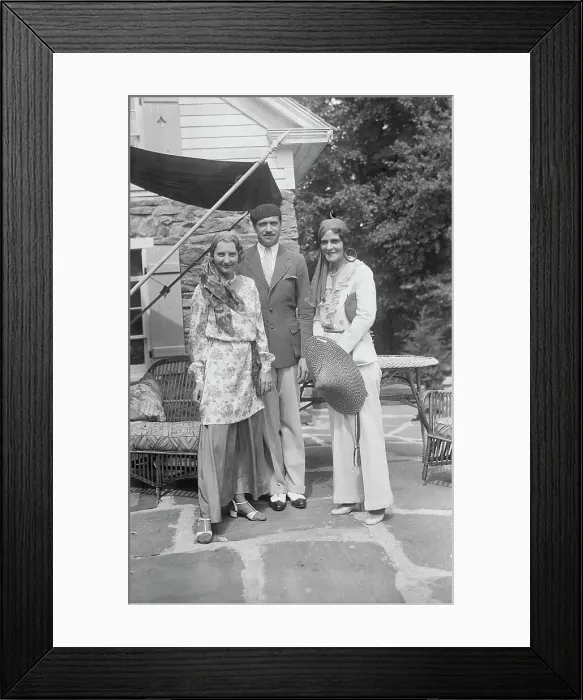 Framed Print : Pierre de Beaumont and two unidentified women, standing outdoors, between 1932 and 1942. Creator: Arnold Genthe Framed Print : Pierre de Beaumont and two unidentified women, standing outdoors, between 1932 and 1942. Creator: Arnold Genthe