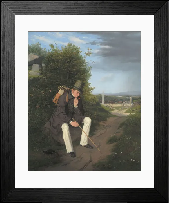 Framed Print : An Artist Resting by the Roadside, 1832. Creator: Jorgen Pedersen Roed Framed Print : An Artist Resting by the Roadside, 1832. Creator: Jorgen Pedersen Roed