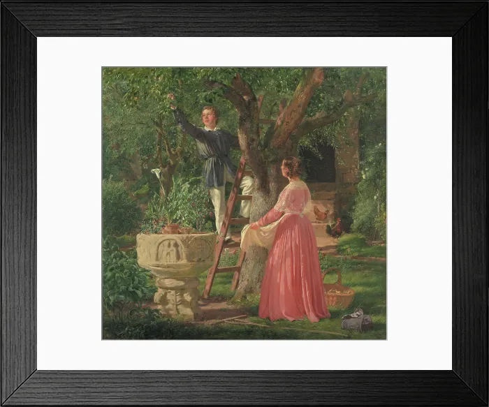 Framed Print : The Ancient Baptismal Font in the Garden;The Garden with the Old Font, 1850. Creator: Jorgen Pedersen Roed Framed Print : The Ancient Baptismal Font in the Garden;The Garden with the Old Font, 1850. Creator: Jorgen Pedersen Roed