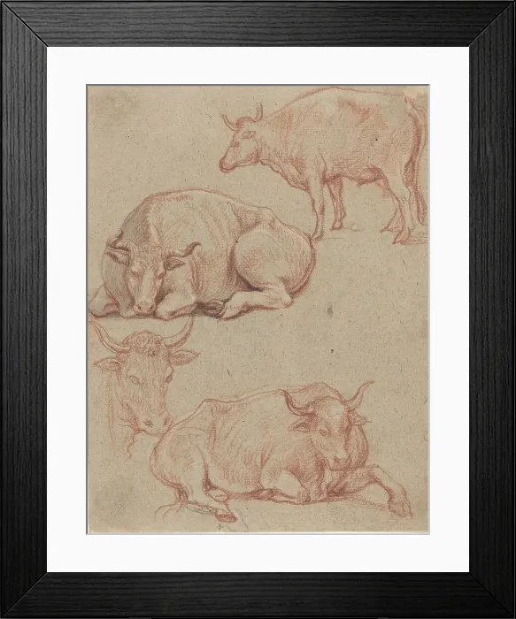 Framed Print : Four Cows. Creator: Claude Lorrain Framed Print : Four Cows. Creator: Claude Lorrain