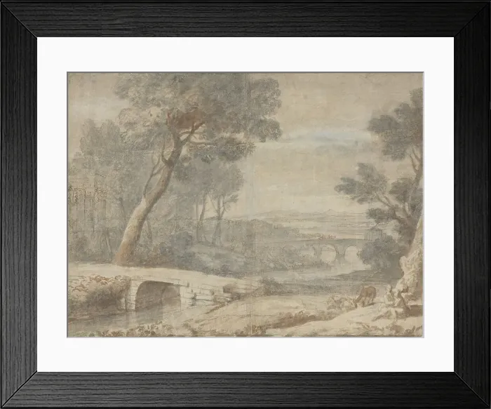 Framed Print : The Rest on the Flight into Egypt, late 17th century. Creator: Claude Lorrain