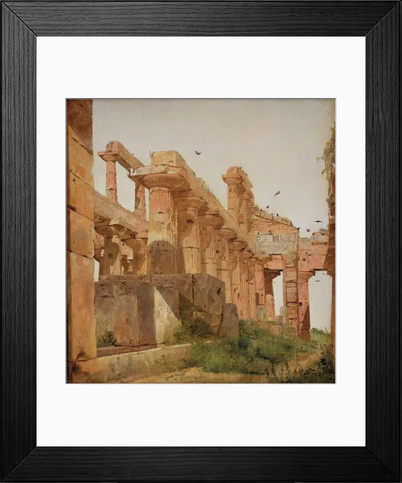 Framed Print : The Temple of Hera at Paestum, Italy;The so-called Temple of Poseidon at Paestum, 1838. Creator: Jorgen Pedersen Roed Framed Print : The Temple of Hera at Paestum, Italy;The so-called Temple of Poseidon at Paestum, 1838. Creator: Jorgen Pedersen Roed