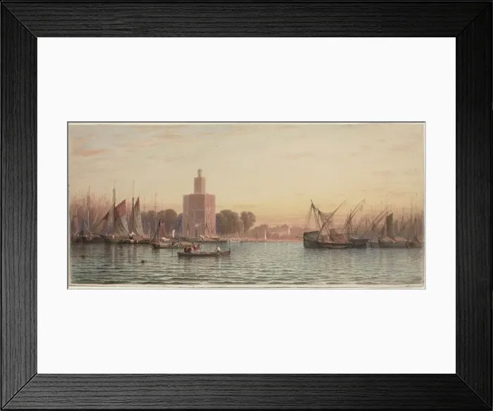 Framed Print : The Harbor of Seville, 1867. Creator: Samuel Colman Framed Print : The Harbor of Seville, 1867. Creator: Samuel Colman