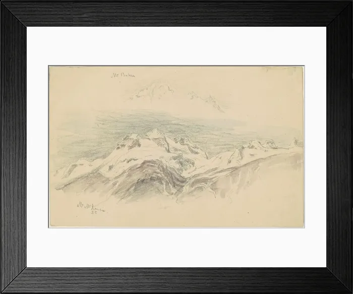 Framed Print : Mt. Baker and Mt. McKensie [recto], 1894. Creator: Samuel Colman