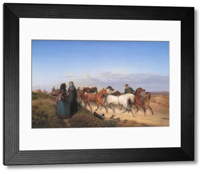 Framed Print : Jutlandic Peasants Bound for Home along with their Horses, 1870. Creator: Jorgen Sonne Framed Print : Jutlandic Peasants Bound for Home along with their Horses, 1870. Creator: Jorgen Sonne