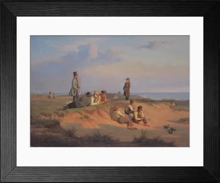 Framed Print : Men of Skagen on a summer evening in good weather, 1848. Creator: Martinus Rorbye Framed Print : Men of Skagen on a summer evening in good weather, 1848. Creator: Martinus Rorbye