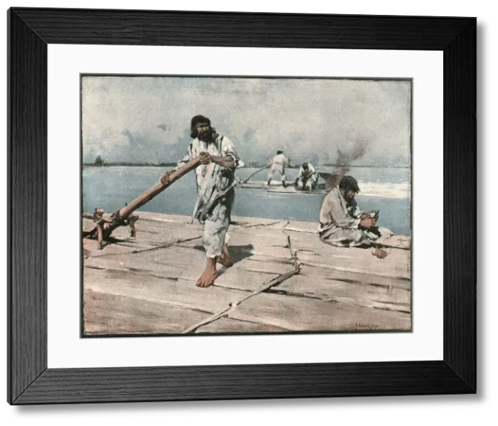 Framed Print : Wallachian Rafts, Lower Danube after Frank Brangwyn, 1891. Creator: Frank Brangwyn. Wallachian Rafts, Lower Danube after Frank Brangwyn, 1891. Creator: Frank Brangwyn Framed Print : Wallachian Rafts, Lower Danube after Frank Brangwyn, 1891. Creator: Frank Brangwyn. Wallachian Rafts, Lower Danube after Frank Brangwyn, 1891. Creator: Frank Brangwyn