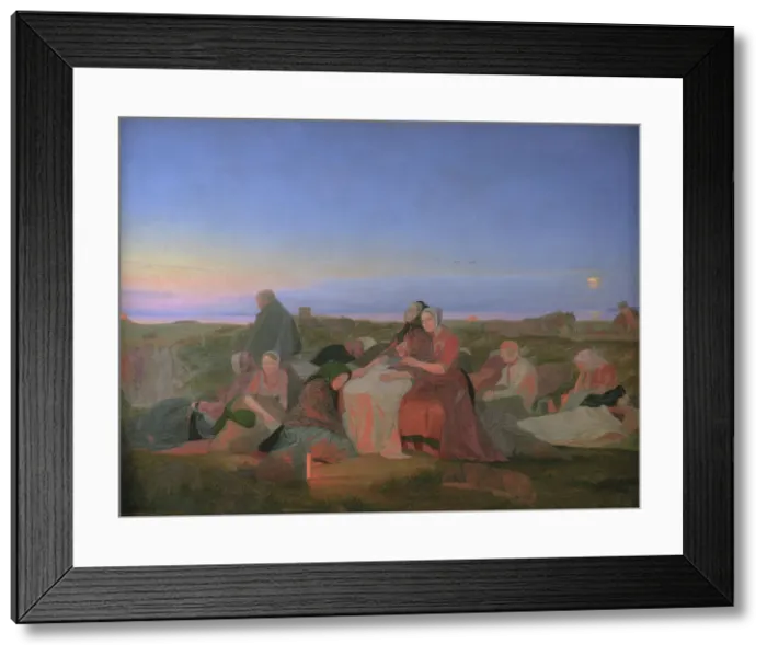 Framed Print : Midsummer's Eve. Sick People Asleep upon the Grave of St. Helena at Tisvilde, 1847. Creator: Jorgen Sonne Framed Print : Midsummer's Eve. Sick People Asleep upon the Grave of St. Helena at Tisvilde, 1847. Creator: Jorgen Sonne