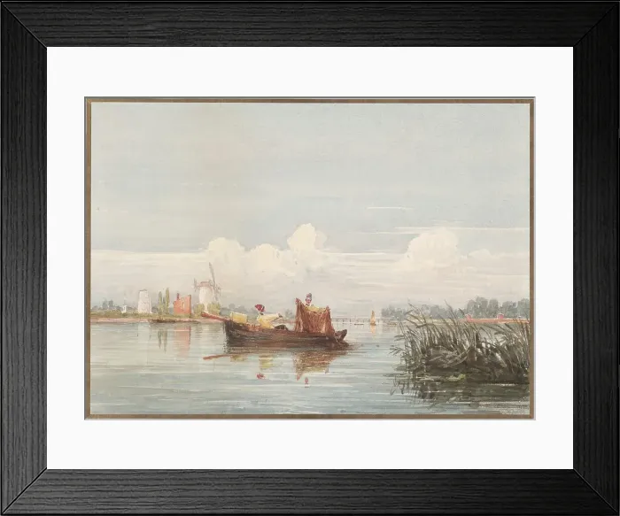 Framed Print : The Thames at Battersea, 1824. Creators: David Cox, David Cox the elder Framed Print : The Thames at Battersea, 1824. Creators: David Cox, David Cox the elder