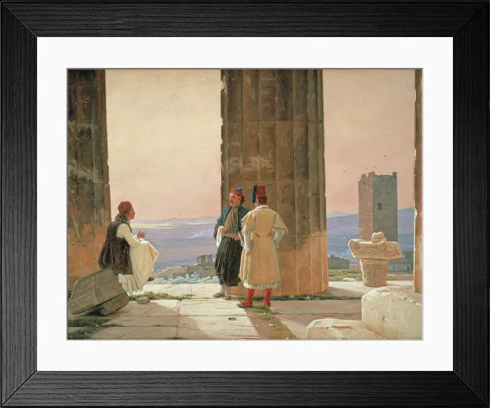 Framed Print : The View from the Temple of Athena on the Acropolis, 1844. Creator: Martinus Rorbye Framed Print : The View from the Temple of Athena on the Acropolis, 1844. Creator: Martinus Rorbye