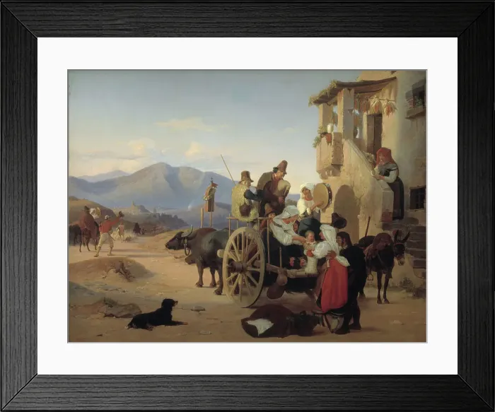 Framed Print : Roman Peasants Going to Market, 1837. Creator: Jorgen Sonne Framed Print : Roman Peasants Going to Market, 1837. Creator: Jorgen Sonne