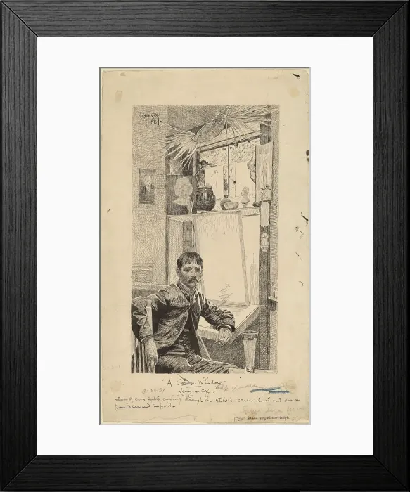 Framed Print : A Corner Window, Will Low, 1884. Creator: Kenyon Cox Framed Print : A Corner Window, Will Low, 1884. Creator: Kenyon Cox