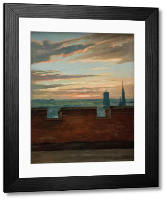 Framed Print : View of Copenhagen at Sunset, 1845-1849. Creator: Martinus Rorbye Framed Print : View of Copenhagen at Sunset, 1845-1849. Creator: Martinus Rorbye