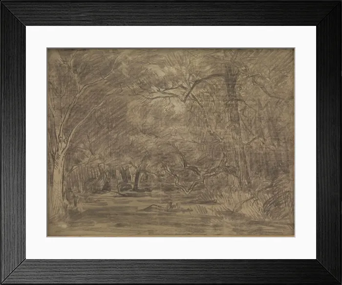 Framed Print : Forest Interior, 1865. Creator: Theodore Rousseau Framed Print : Forest Interior, 1865. Creator: Theodore Rousseau